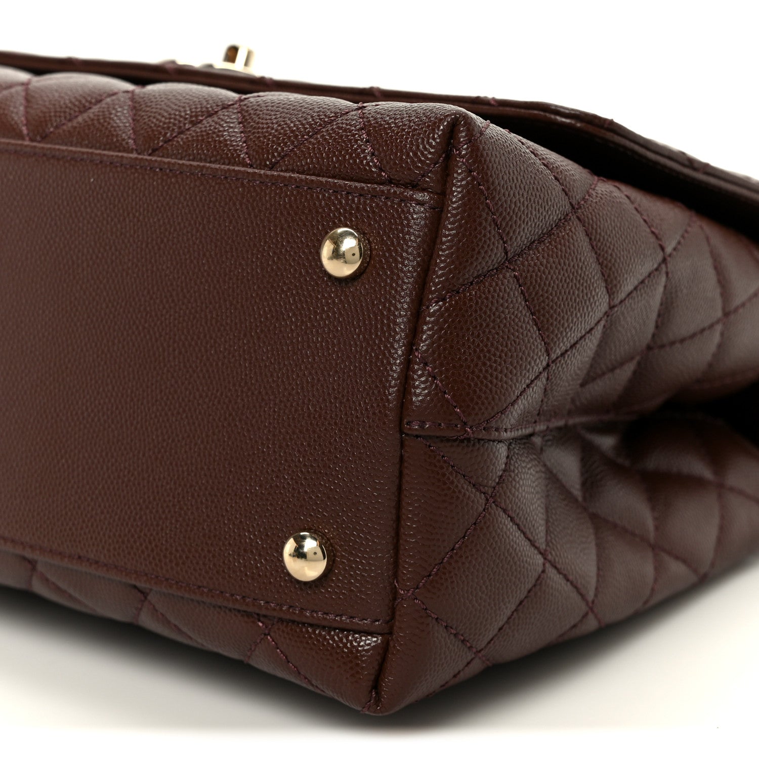 Chanel Caviar Quilted Small Coco Handle Flap Dark Brown 12 of 13