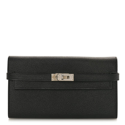 Hermes Chevre Mysore Kelly Longue Wallet Black 1 of 8