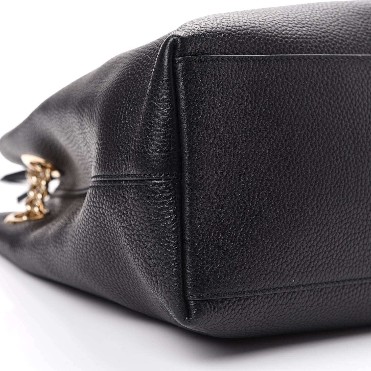 Gucci Pebbled Calfskin Medium Soho Chain Shoulder Bag Black 8 of 9