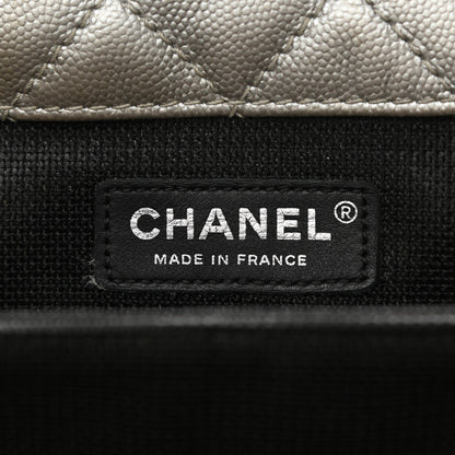Chanel Metallic Caviar Quilted XXL Travel Flap Bag Silver 6 of 11