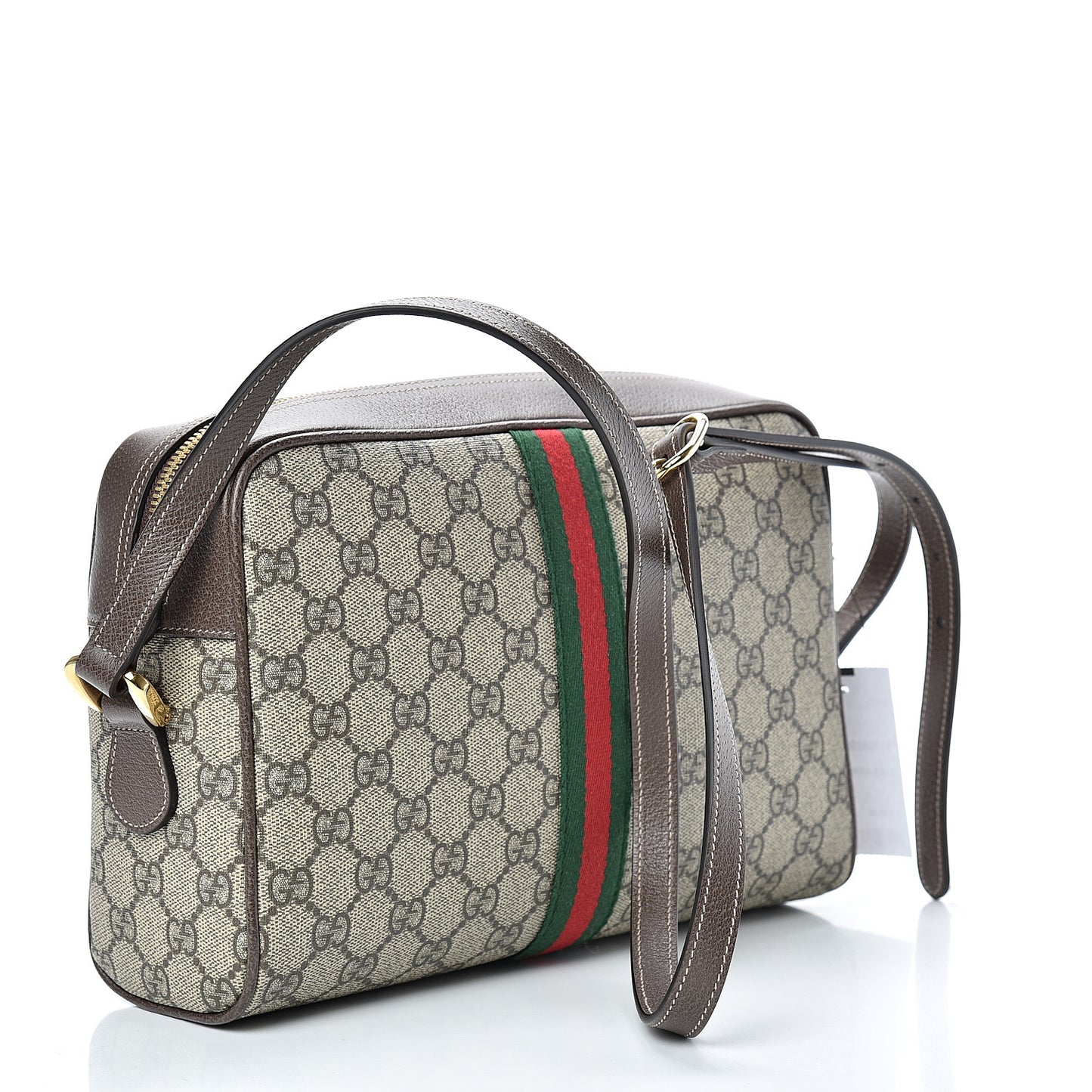 GG Supreme Monogram Web Small Ophidia Shoulder Bag Brown