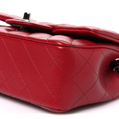 Chanel Caviar Quilted Mini Rectangular Flap Dark Red 10 of 11
