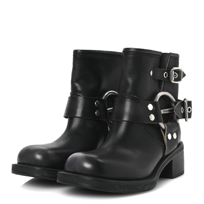 Miu Miu Calfskin Harness Engineer Boots 35 Black 4 of 14