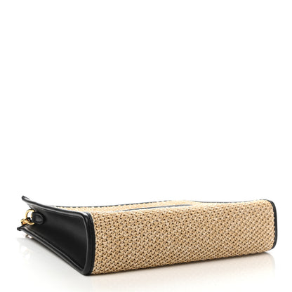 Louis Vuitton Raffia Calfskin Monogram Giant Pouch 4 of 9