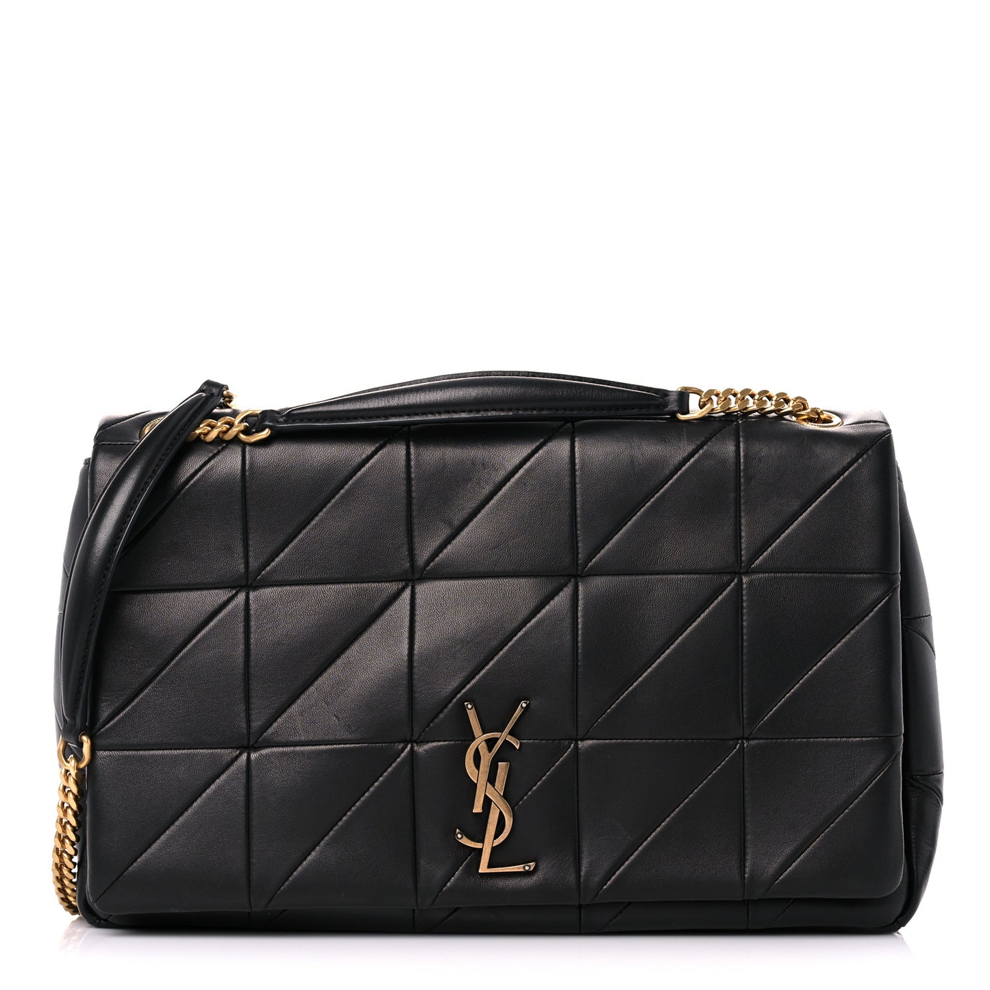 Lambskin Patchwork Monogram Large Jamie Black