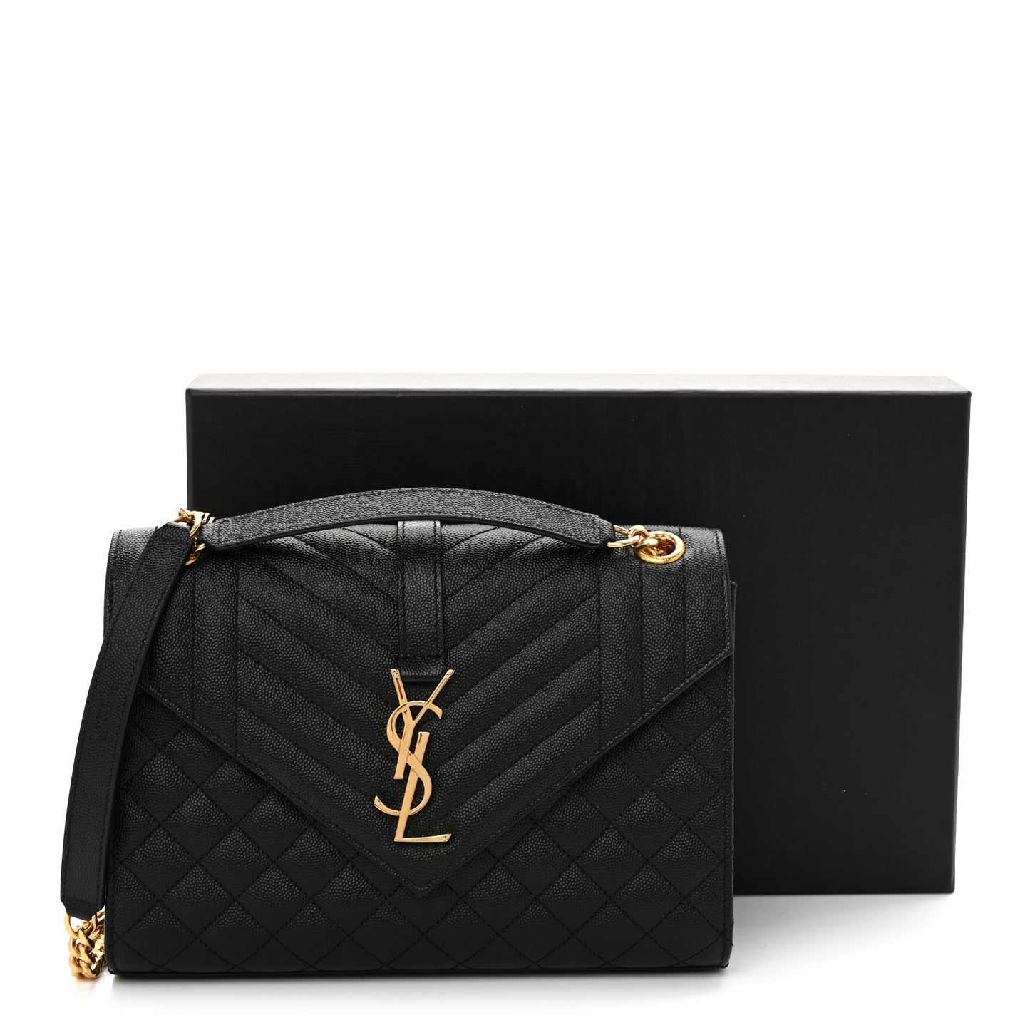 Grain De Poudre Textured Mixed Matelasse Triquilt Medium Monogram Satchel Black