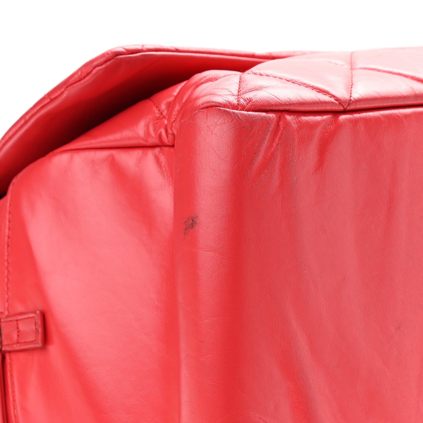 Aged Calfskin Quilted Large Express Bowling Bag Red