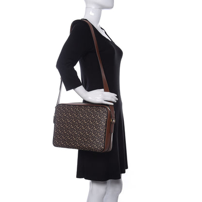Burberry E-Canvas Monogram Calfskin Knight Messenger Bag Bridle Brown 2 of 9