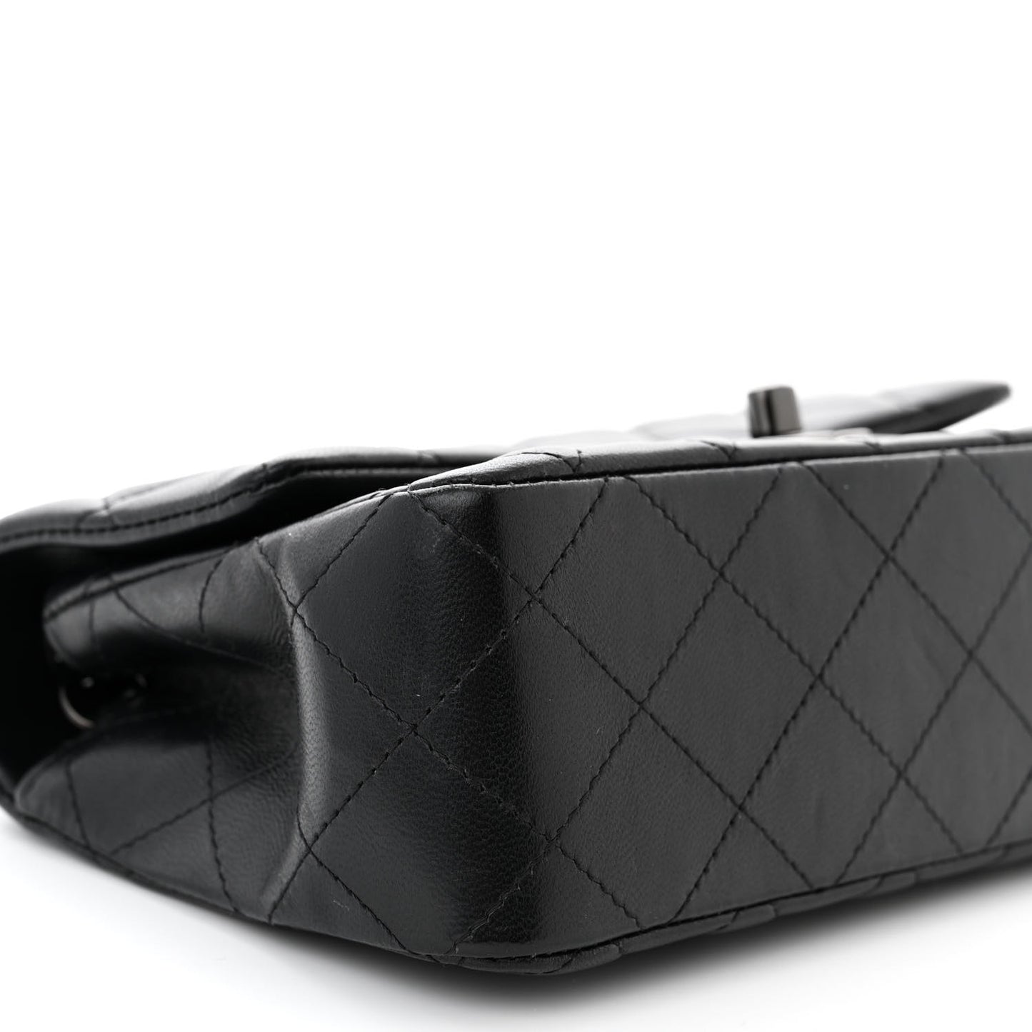 Lambskin Quilted Mini Rectangular Flap So Black