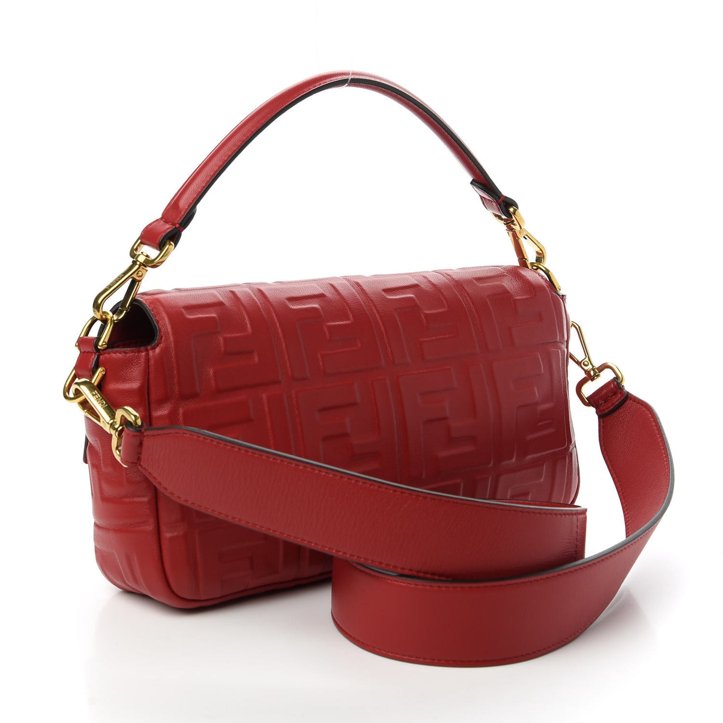 Nappa FF 1974 Embossed Baguette Fragola