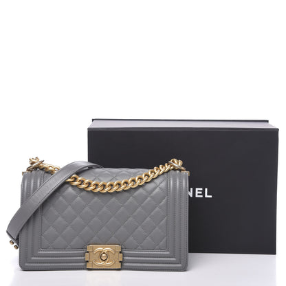Chanel Lambskin Quilted Medium Boy Flap Grey 11 of 11