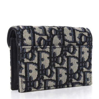 Christian Dior Oblique Saddle Card Holder Blue 3 of 6