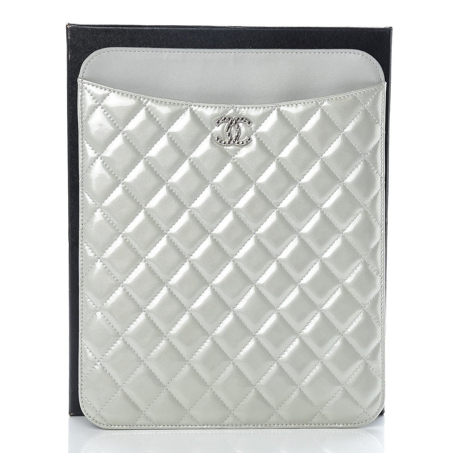 Patent Quilted Brilliant iPad Case Grey