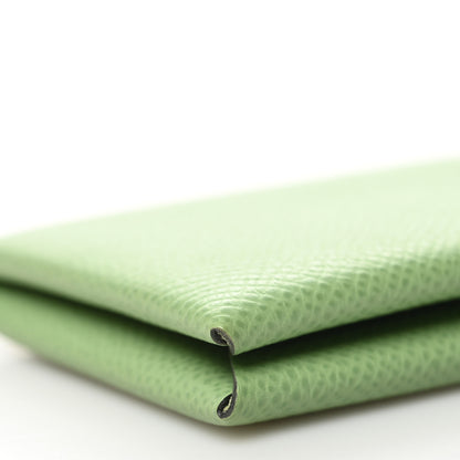 Hermes Epsom Calvi Card Case Vert Criquet 8 of 9