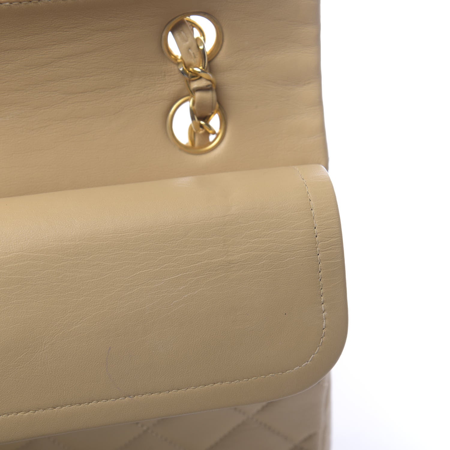 Chanel Lambskin Quilted Medium Double Flap Beige 16 of 18