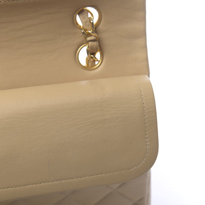 Chanel Lambskin Quilted Medium Double Flap Beige 16 of 18