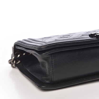 Chanel Calfskin Crystal Embossed Medium Boy Flap Black 8 of 11