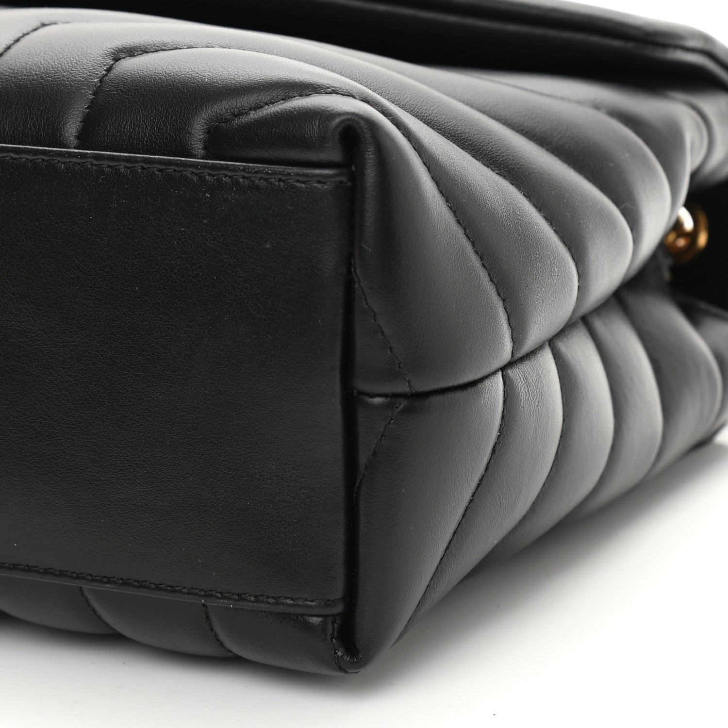 Saint Laurent Calfskin Y Quilted Monogram Small Loulou Chain Satchel Black 10 of 10