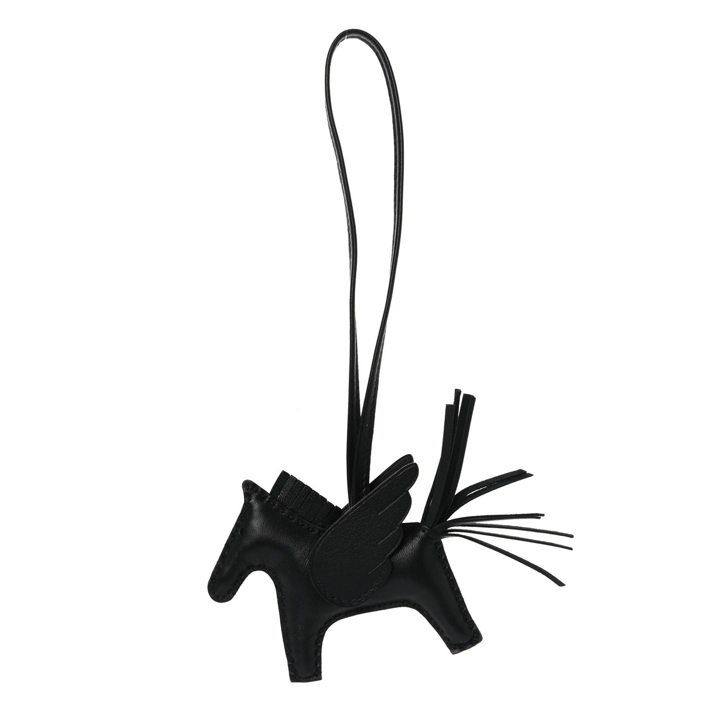 Milo Lambskin Grigri Rodeo Pegase Horse Bag Charm PM So Black