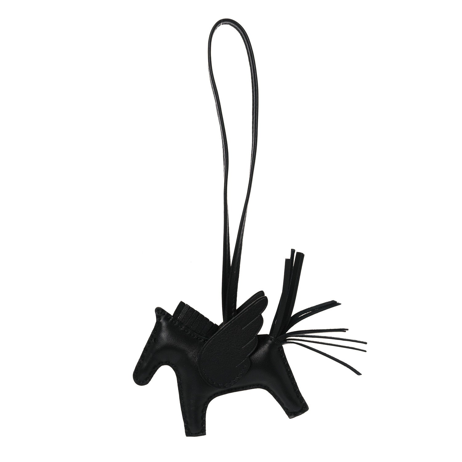 Hermes Milo Lambskin Grigri Rodeo Pegase Horse Bag Charm PM So Black 1 of 5