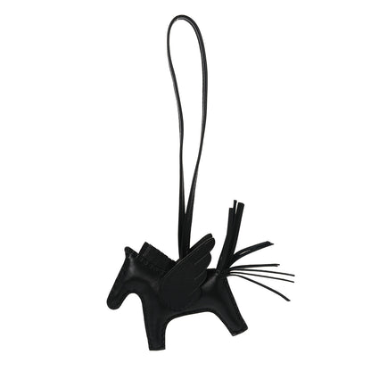 Hermes Milo Lambskin Grigri Rodeo Pegase Horse Bag Charm PM So Black 1 of 5