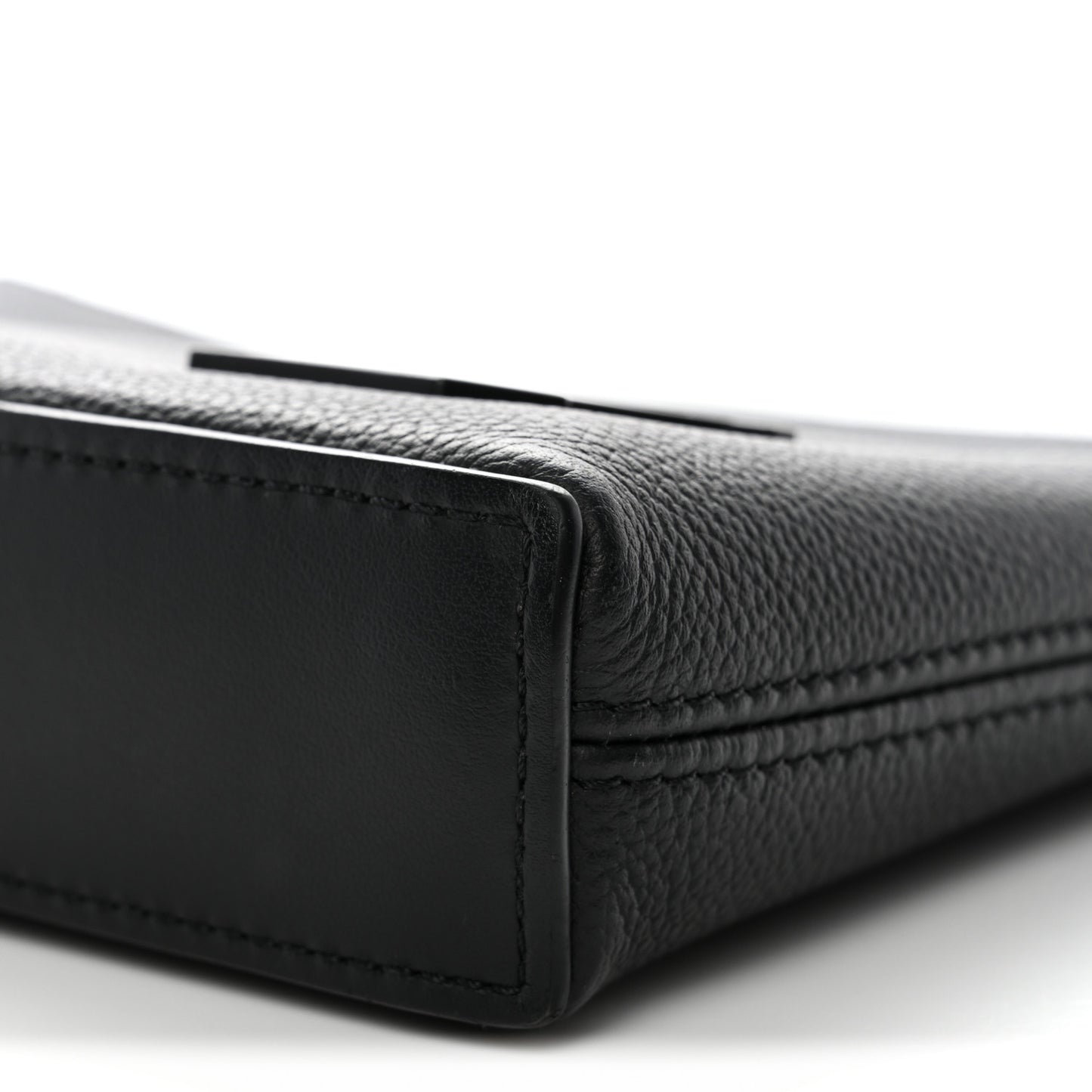 Grained Calfskin Aerogram Takeoff Pouch Black