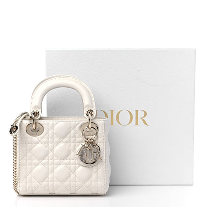 Christian Dior Lambskin Cannage Mini Lady Dior Off White 9 of 9