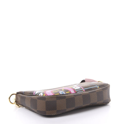 Louis Vuitton Damier Ebene 2020 Christmas Animation Big Wheel Mini Pochette Accessories Rose Ballerine 4 of 11