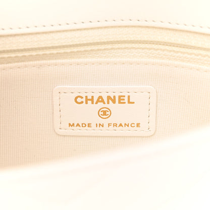 Chanel Lambskin Chevron Stitched Flap White Black 6 of 11