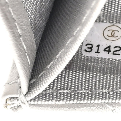 Chanel Lambskin Quilted Chanel 19 Flap Coin Purse With Chain Grey 8 of 11