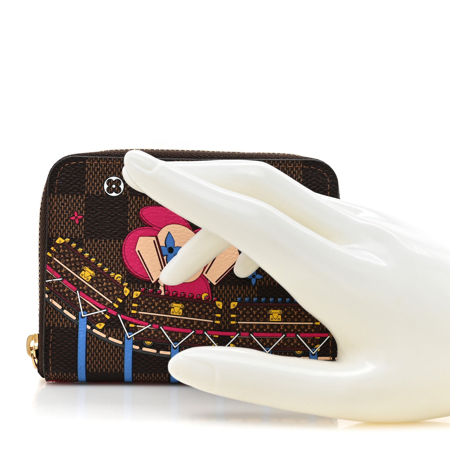 Damier Ebene 2020 Christmas Animation Roller Coaster Zippy Coin Purse Pivoine