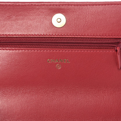 Chanel Shiny Goatskin Quilted 19 Wallet On Chain WOC Rouge 5 of 11