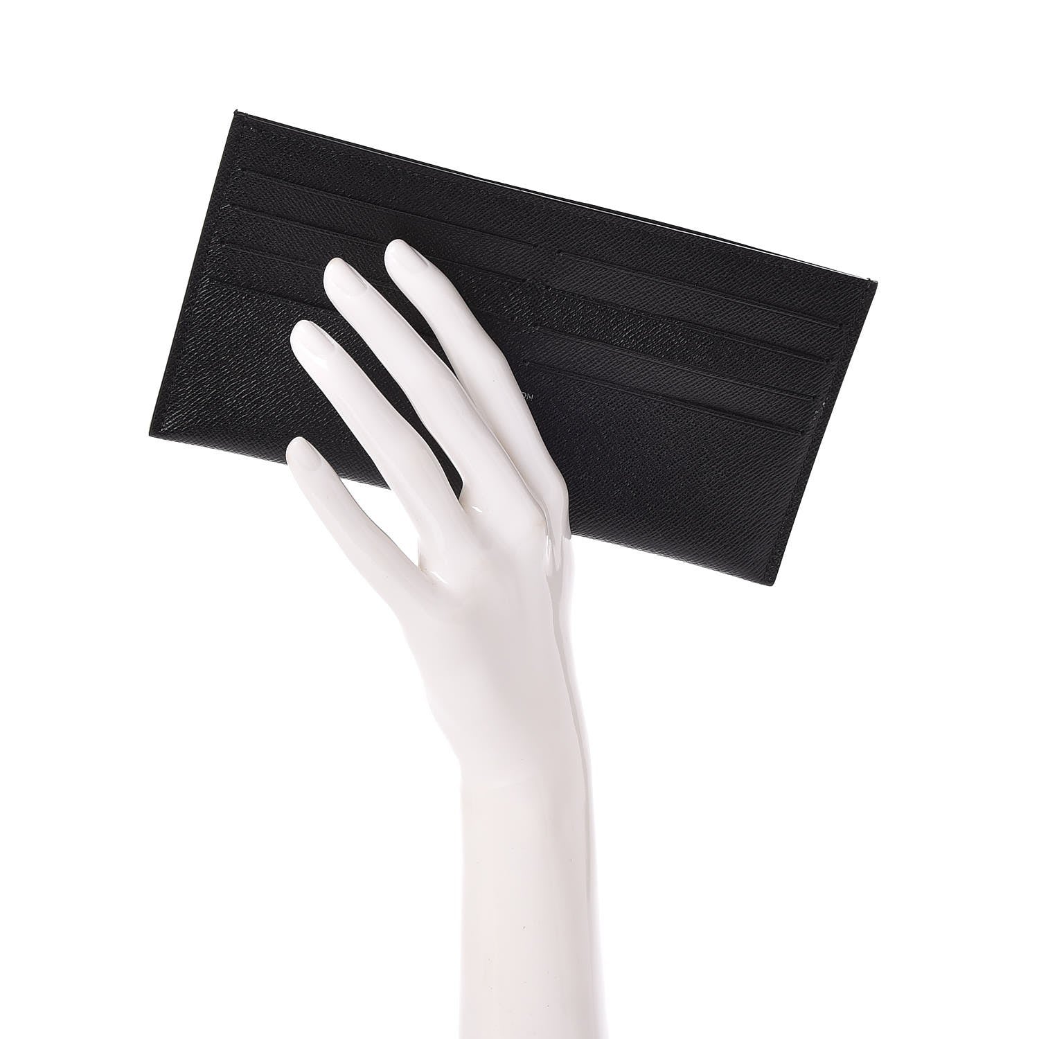 Louis Vuitton Calfskin Felicie Chain Wallet Card Holder Insert Black 2 of 6