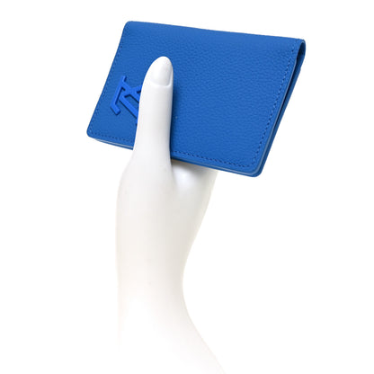 Louis Vuitton Grained Calfskin Aerogram Pocket Organizer Bright Blue 2 of 7