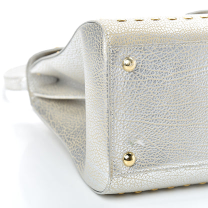 Delvaux Metallic Crispy Calfskin MM Brillant Satchel Antique Silver 8 of 10