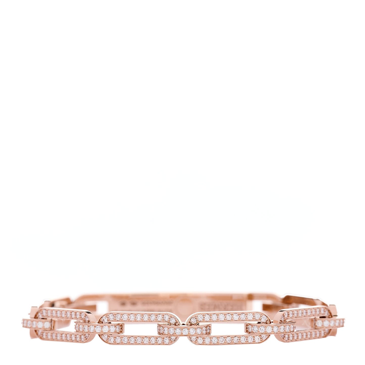 18K Rose Gold Diamond Full Pave PM Kelly Chaine Bracelet ST