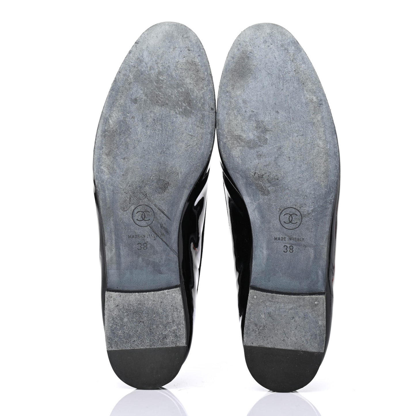 Patent CC Cap Toe Ballerina Flats 38 Black