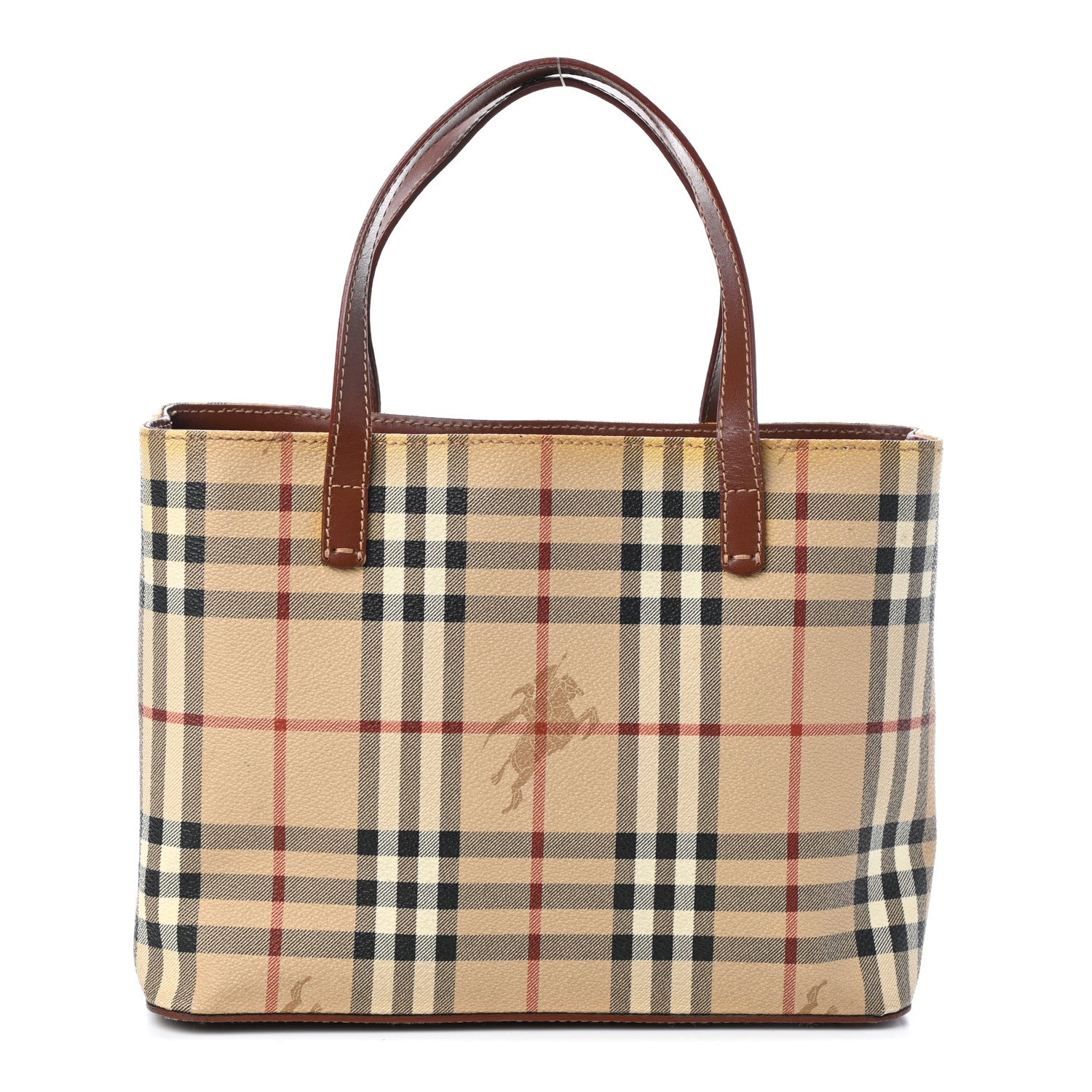 Burberry Haymarket Check Small Tote Brown 1 of 12