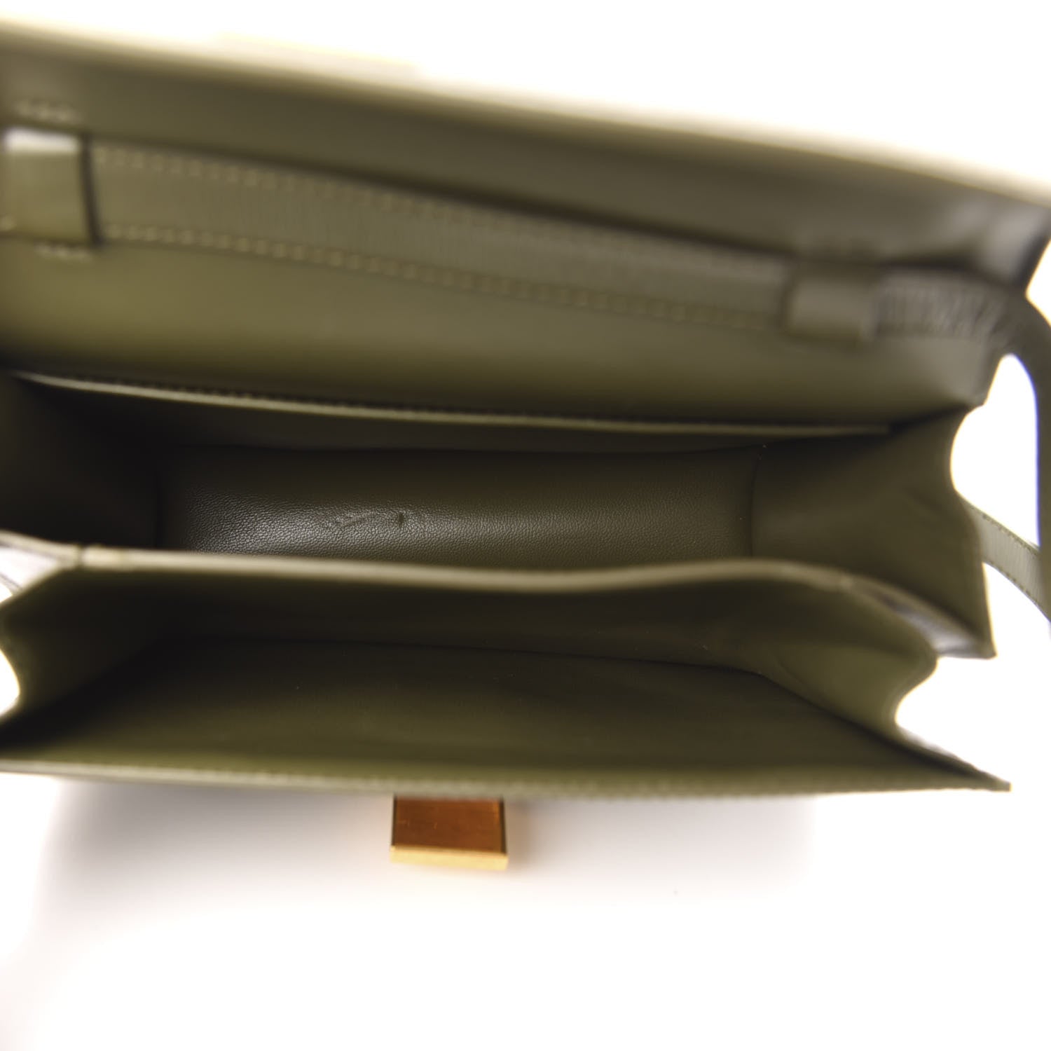 Celine Liege Calfskin Teen Classic Box Flap Bag Dark Olive 5 of 12