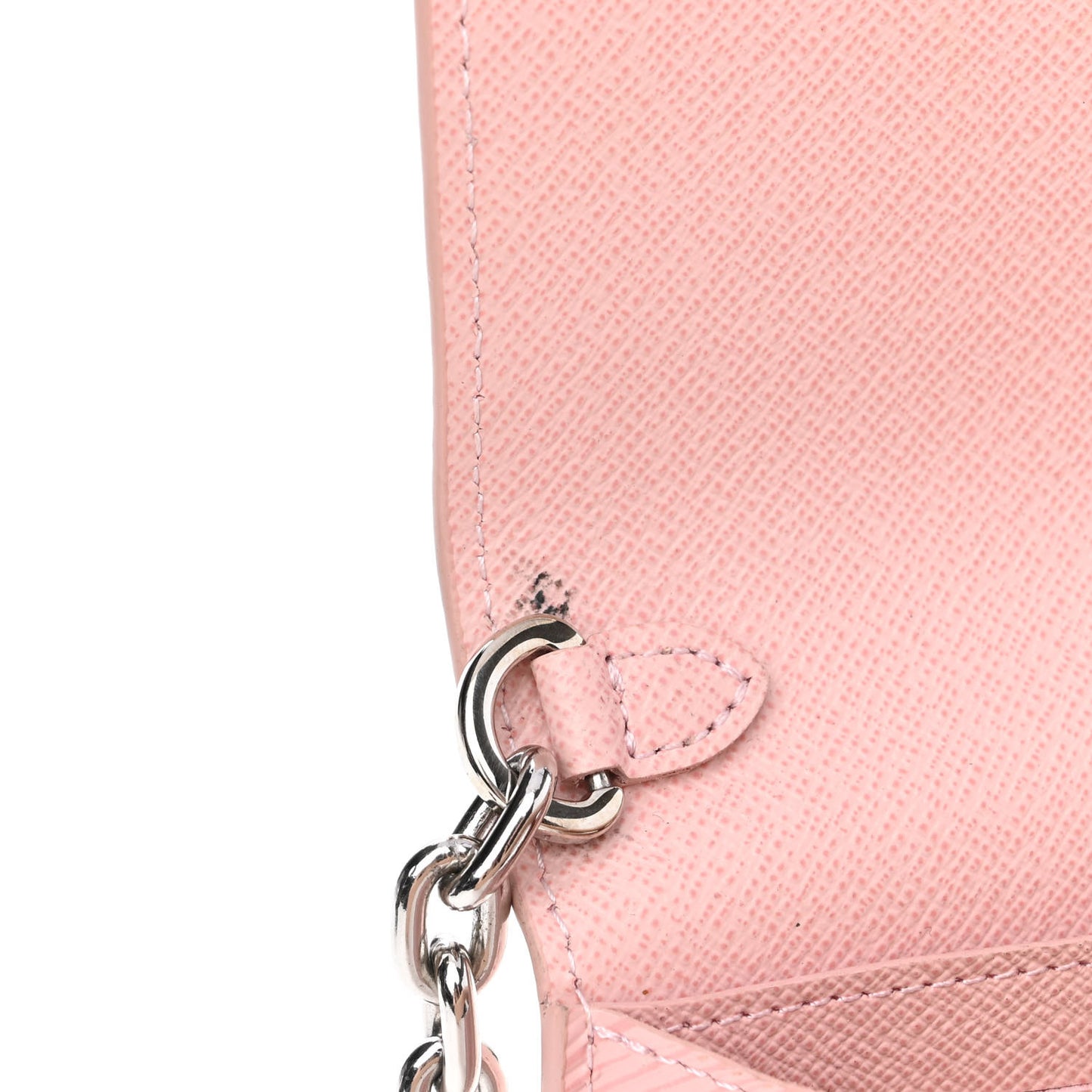 Epi Twist Chain Wallet Rose Ballerine