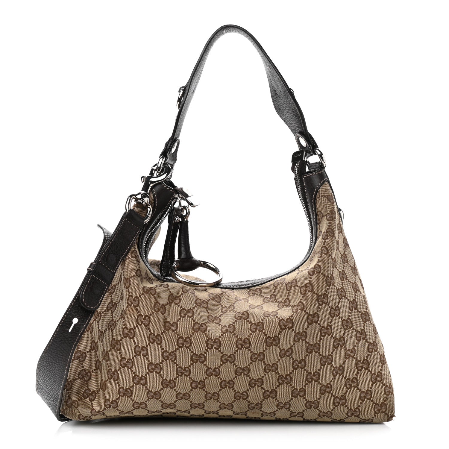 Gucci Monogram Medium Icon Bit Hobo Dark Brown 1 of 16