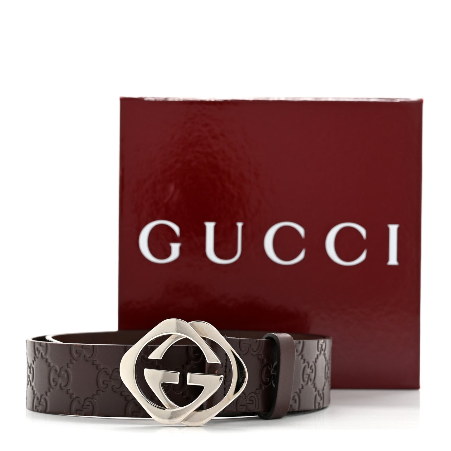 Guccissima Square G Belt 85 34 Brown