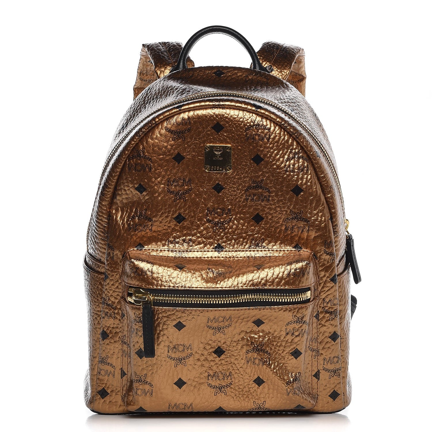 MCM Metallic Visetos Small Stark Backpack Gold 1 of 15