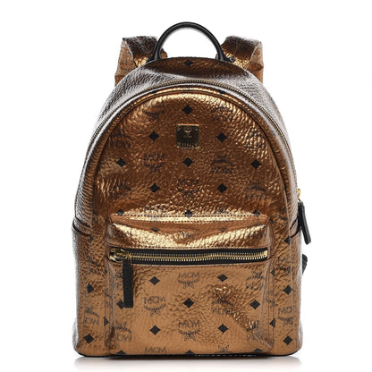 MCM Metallic Visetos Small Stark Backpack Gold 1 of 15