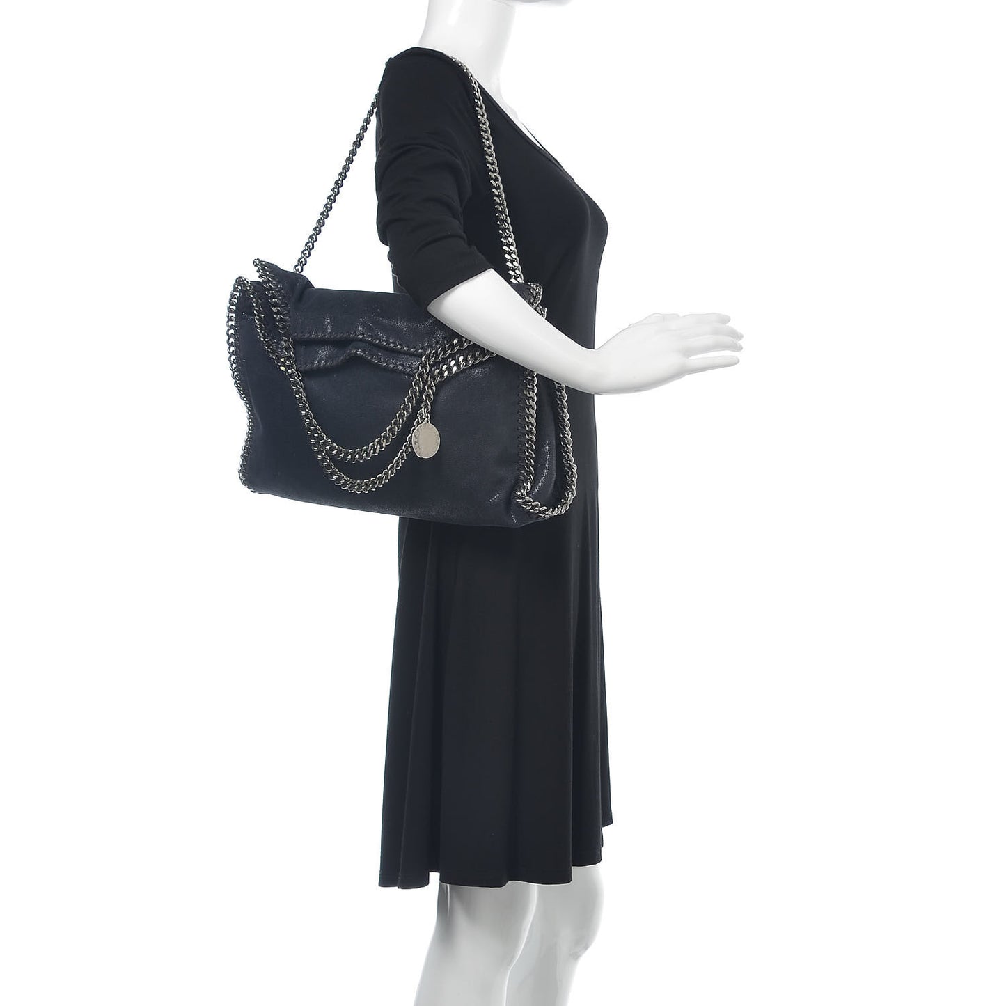 Shaggy Deer Falabella Fold Over Tote Navy