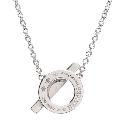 Hermes 18K White Gold Diamond Finesse Pendant Necklace 5 of 6