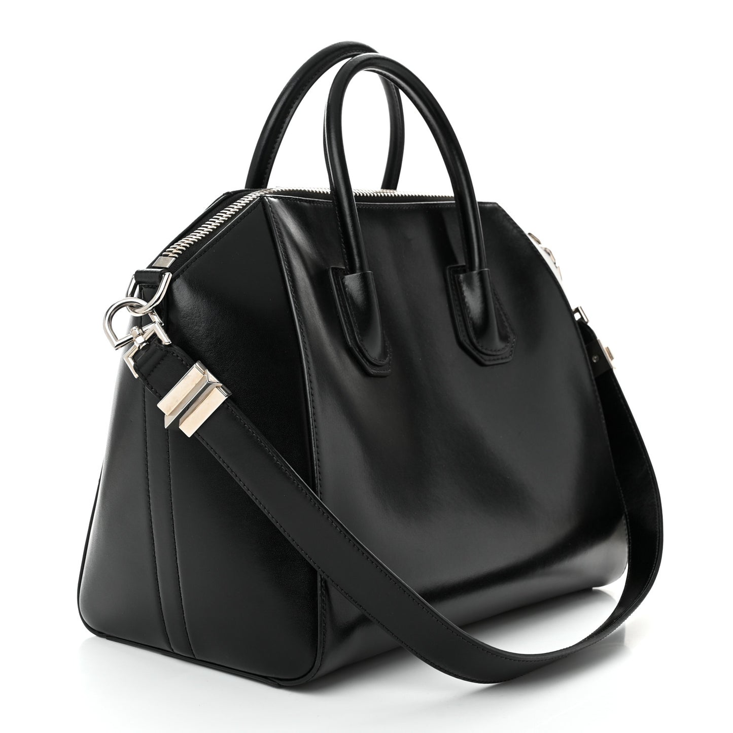 Shiny Lord Calfskin Medium Antigona Black