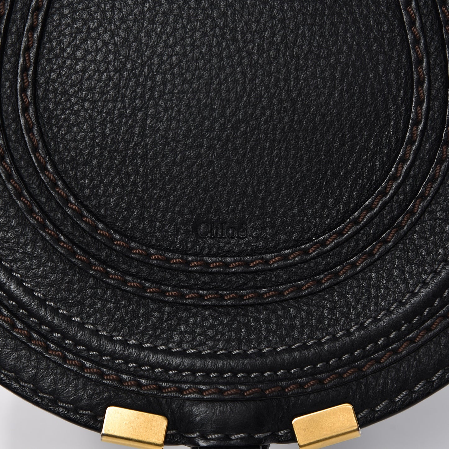 Calfskin Mini Marcie Round Crossbody Bag Black