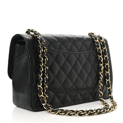 Chanel Caviar Quilted Jumbo Double Flap Black 3 of 11