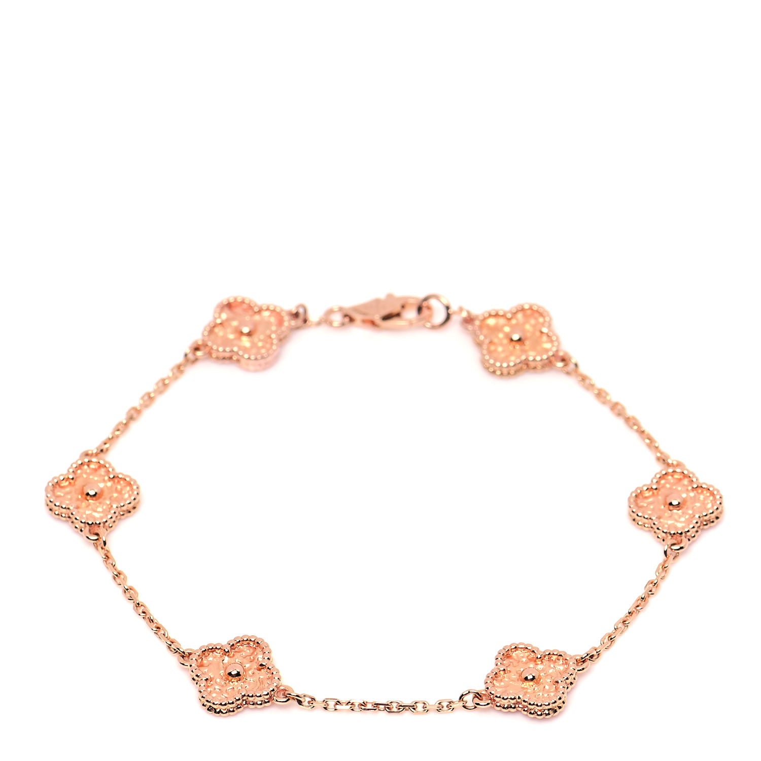 Van Cleef & Arpels 18K Rose Gold 6 Motifs Sweet Alhambra Bracelet 1 of 6